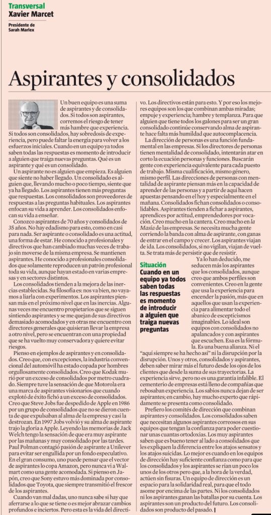 Aspirantes y consolidados