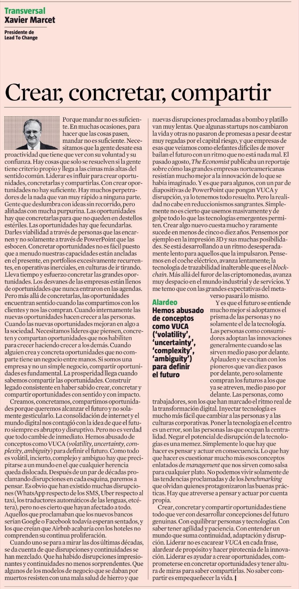 Crear, concretar y compartir
